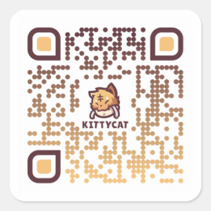 Código QR KittyCat - 20 Folha de Adesivos 1/2" (Br
