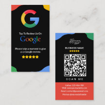Código QR Link Black Google Review Cartão de visit