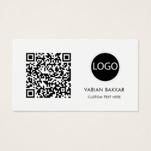Código QR Logotipo comercial Black Modern cartão d