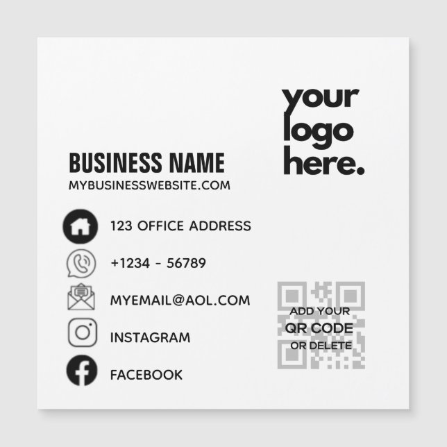 Código Qr Logotipo de Design de Cartão de visita c (Frente)