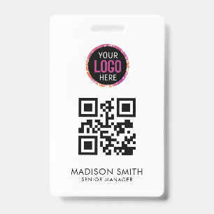 Código QR   Logotipo Moderno de Evento Crachá