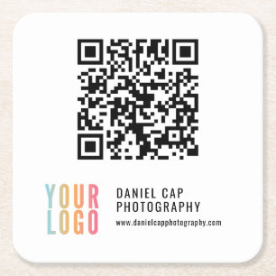 Código QR Logotipo Personalizado Porta-copos Promo