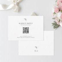 Código QR Mínimo de Monograma RSVP de Casamento El