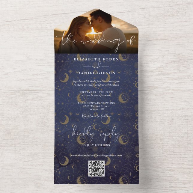 Código QR Místico Celestial para Foto de Casamento (Interno)