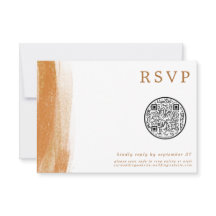 Código QR Modern Terracotta Gold Foil Wedt RSVP