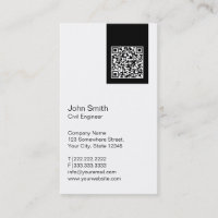 Código QR moderno Cartão de visita Engenheiro civi