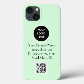 Código QR Moderno Minimalista Verde Menta com logo