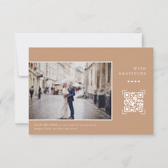 Código QR Moderno Simples | Agradecimento de Foto  (Frente)