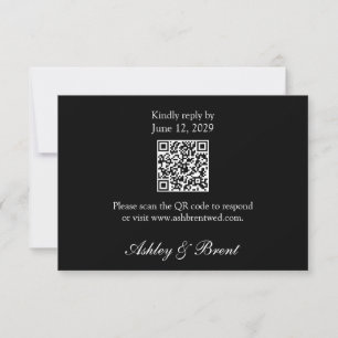 Código QR no Cartão de Resposta RSVP Minimalista C