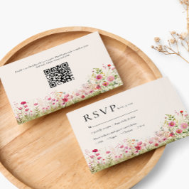 Código QR online botânico boêmio de RSVP de casame