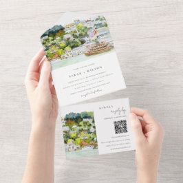 Código QR para Casamento de Casamento de Cruise do