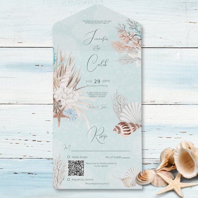 Código QR para o Oceano Aqua Moderno (Also available without a QR code; with or without dinner selection options.)