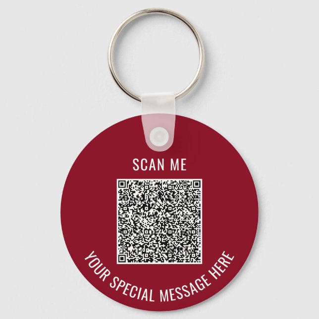 Código QR personalizado e Chaveiro de texto Escolh (Frente)
