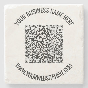 Código QR personalizado e Porta copos de pedra per