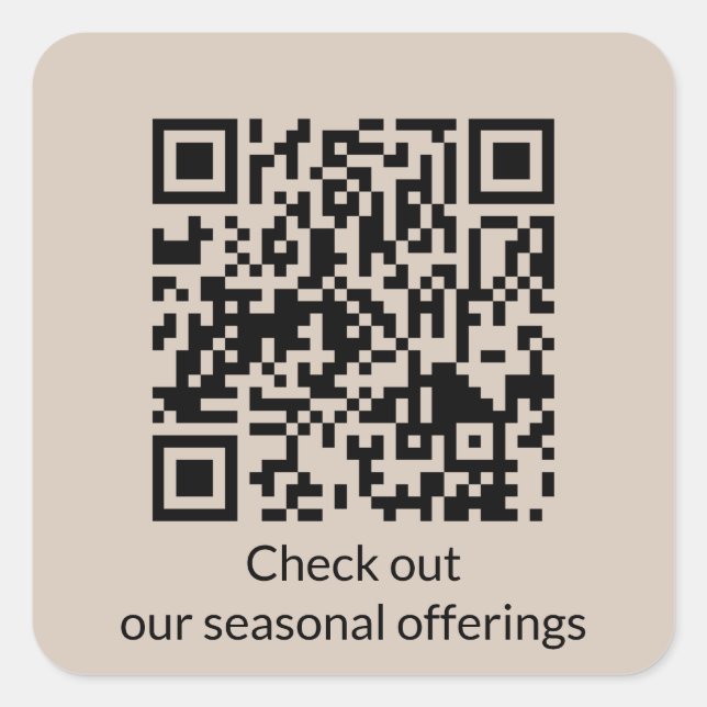 Código QR Personalizado Gerar URL Adesivo Quadrado (Frente)
