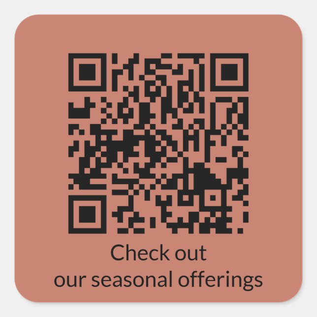 Código QR Personalizado Gerar URL Adesivo Quadrado (Frente)