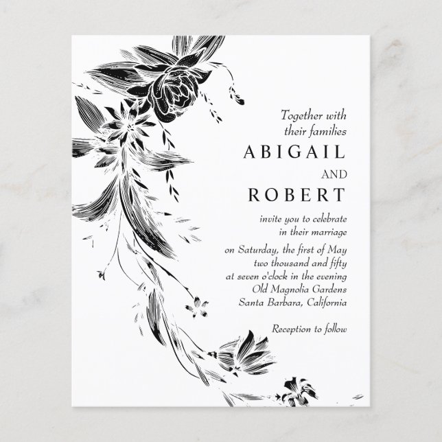 Código QR preto convite para casamento do BUDGET f (Frente)