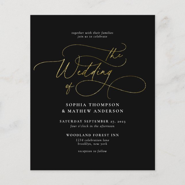 Código QR Preto Dourado do CHIQUE BUDGET Todos em  (Frente)