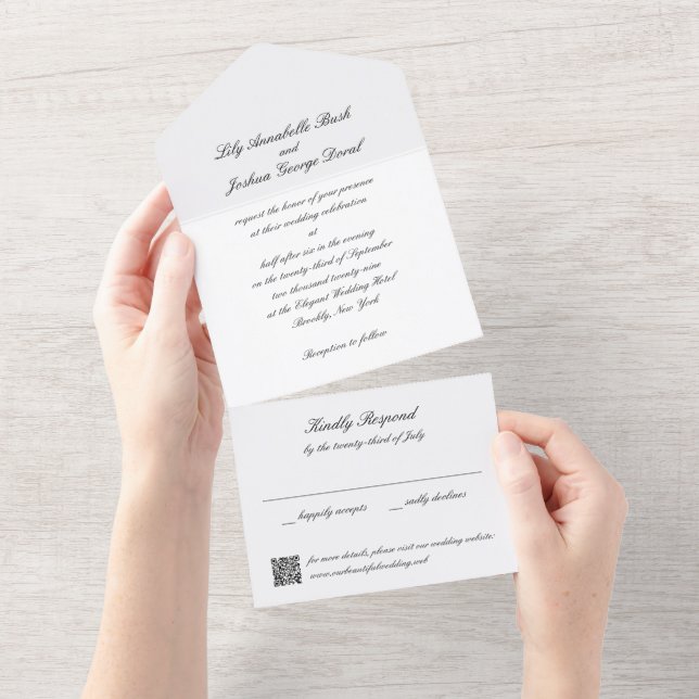 Código QR Preto e Branco Clássico Casamento Atempo (Aba destacável)
