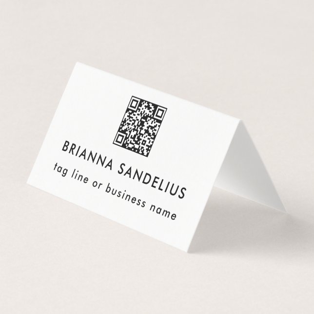 Código QR Preto e Branco Moderno Profissional (Frente)