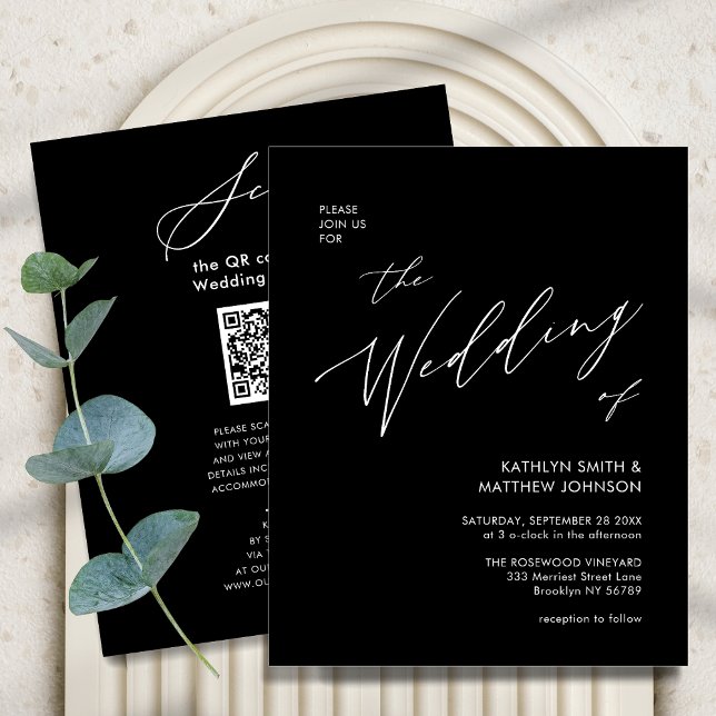 Código QR Preto Elegante de Orçamento Tudo em Um C (Criador carregado)