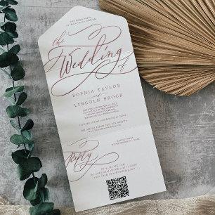 Código QR Romântico Rosa Dourado O Casamento De