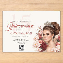 Código QR Rosa com Rubor Rosa Elegante para Quince