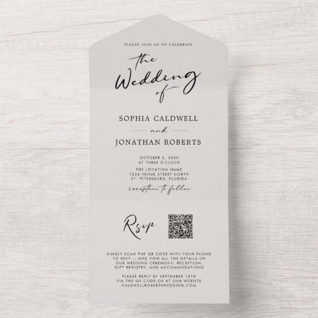 Código QR RSVP Calliografia Elegante Casamento Egg (Interno)