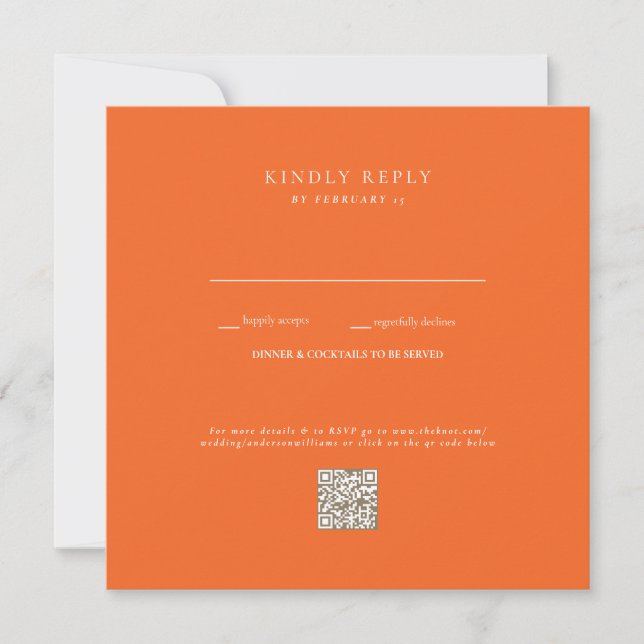 Código QR RSVP Casamento Laranja (Frente)
