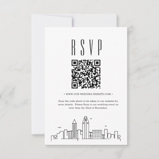 Código QR RSVP de Casamento de San Diego (Frente)