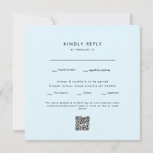 Código QR RSVP de Casamento em Azul Gelo Moderno Q