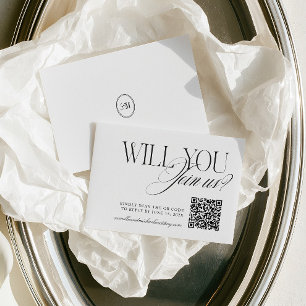 Código QR RSVP de Casamento Minimalista Moderno