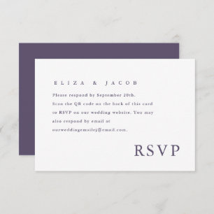 Código QR RSVP de Casamento Roxo Simples