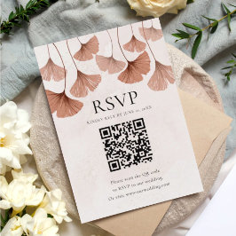Código QR RSVP de Outono em Terracota Botânica