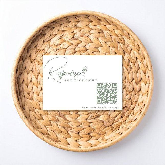 Código QR RSVP de Toile Verde Sage (Criador carregado)