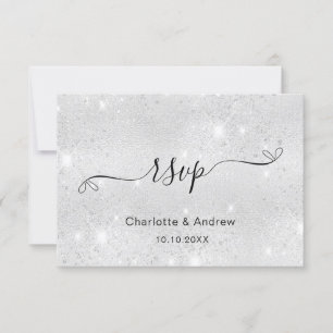 Código QR RSVP do site de casamento da Silver glit