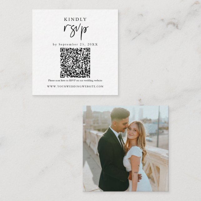 Código QR RSVP Inserção de Casamento Moderno (Frente/Verso)