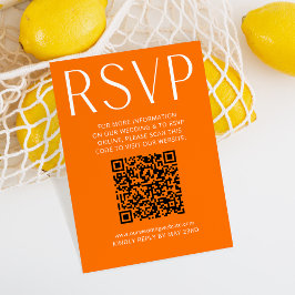 Código QR RSVP Online de Casamento Laranja Brilhan