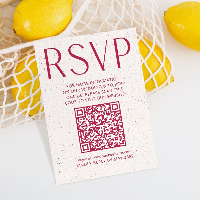 Código QR RSVP Online de Casamento Magenta Moderno (Criador carregado)