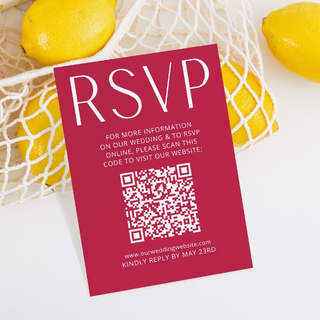 Código QR RSVP Online de Casamento Magenta Moderno (Criador carregado)