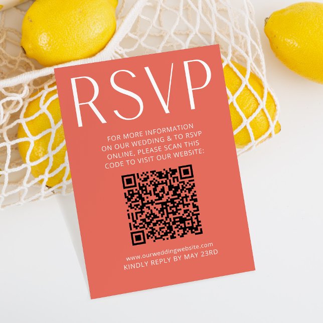 Código QR RSVP Online de Casamento Rosa Brilhante  (Criador carregado)
