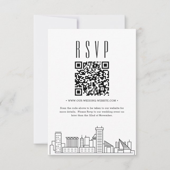 Código QR RSVP para Casamento em Baltimore (Frente)