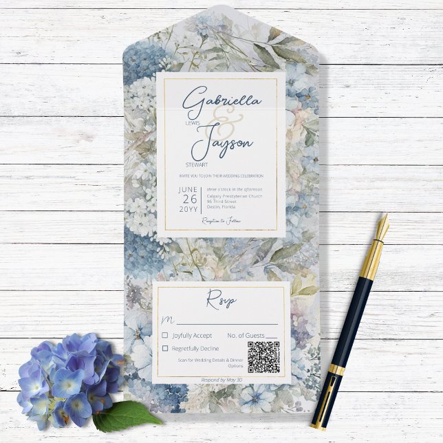 Código QR Russo Azul Floral (Criador carregado)