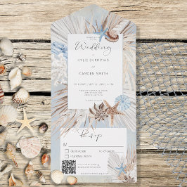 Código QR Russo de Praia Azul Boho Dusty