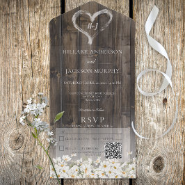 Código QR Rustic Barnwood & Daisies