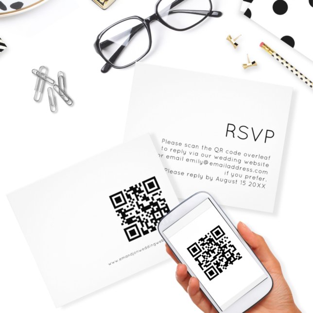 Código QR Simples de Orçamento RSVP de Casamento B (Criador carregado)