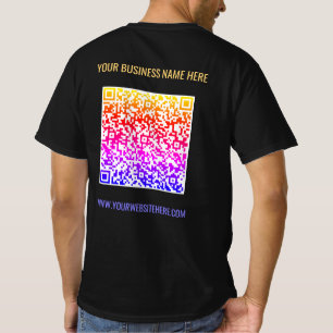 Código QR Texto personalizado e cores do T-Shirt c