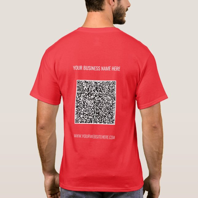 Código QR Texto personalizado T-Shirt Promocional  (Verso)