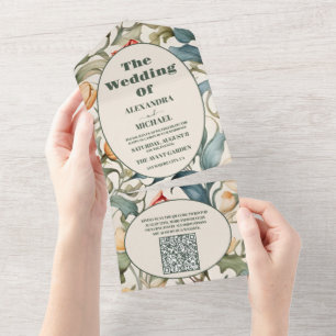 Código QR Túlipas Aquarela Casamento William Morri
