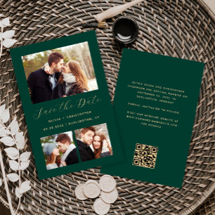 Código QR Verde de Colagem de 3 Fotos do Orçamento